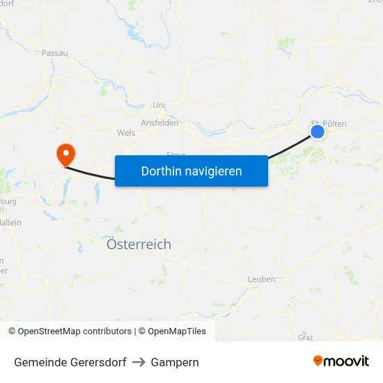 Gemeinde Gerersdorf to Gampern map