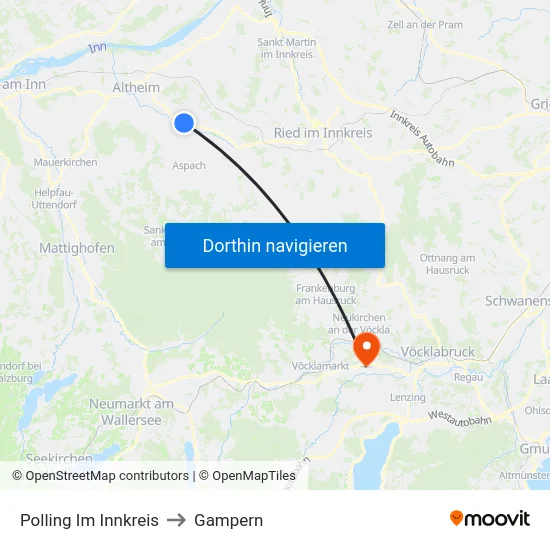 Polling Im Innkreis to Gampern map