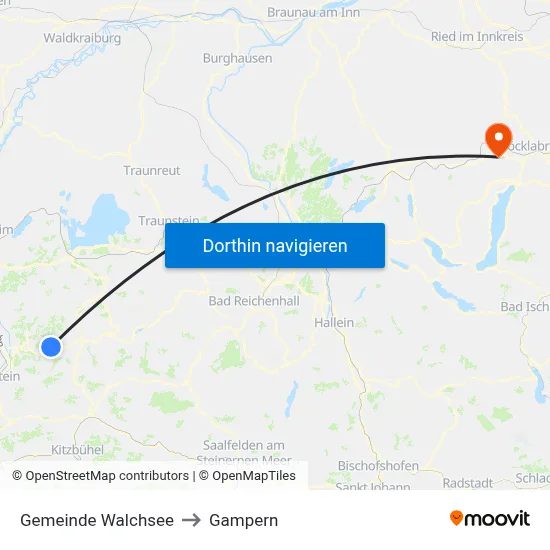 Gemeinde Walchsee to Gampern map