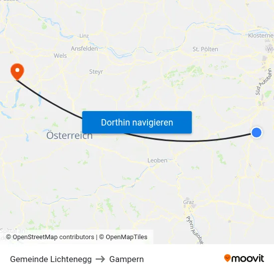 Gemeinde Lichtenegg to Gampern map