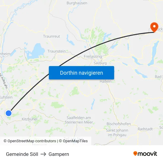 Gemeinde Söll to Gampern map