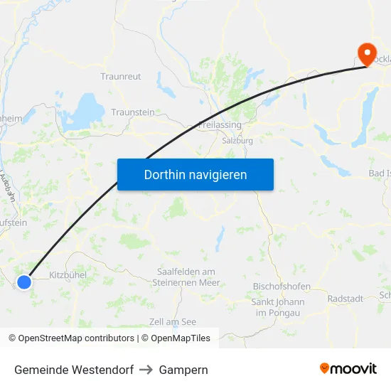 Gemeinde Westendorf to Gampern map