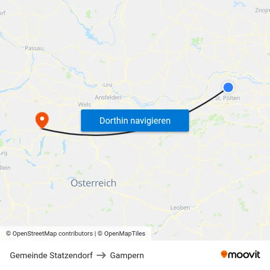 Gemeinde Statzendorf to Gampern map