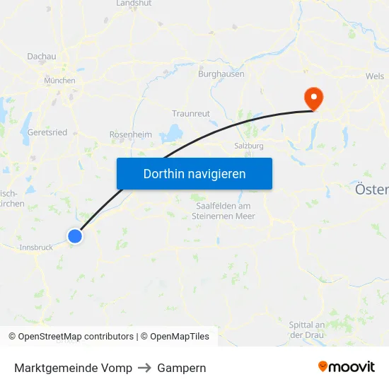 Marktgemeinde Vomp to Gampern map