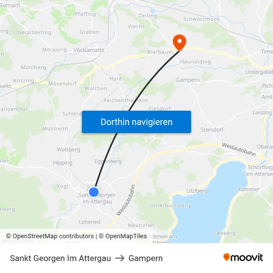 Sankt Georgen Im Attergau to Gampern map