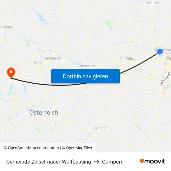 Gemeinde Zeiselmauer-Wolfpassing to Gampern map
