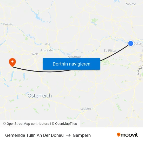 Gemeinde Tulln An Der Donau to Gampern map