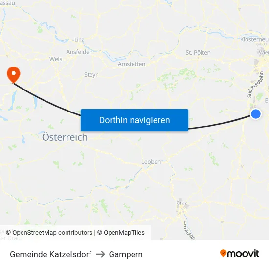 Gemeinde Katzelsdorf to Gampern map