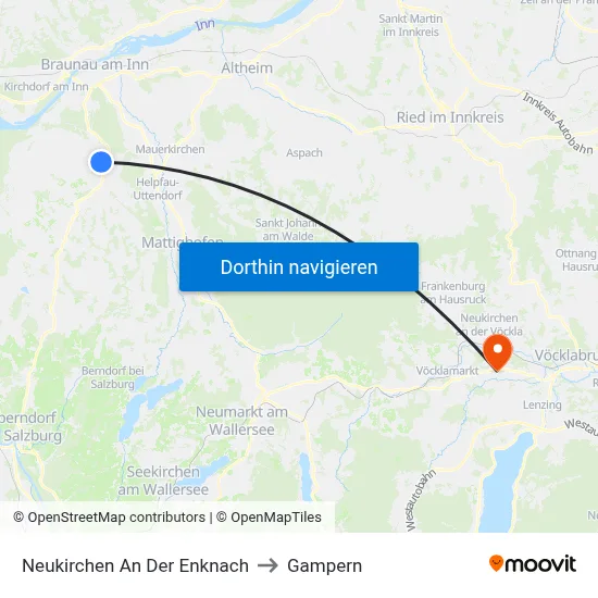 Neukirchen An Der Enknach to Gampern map