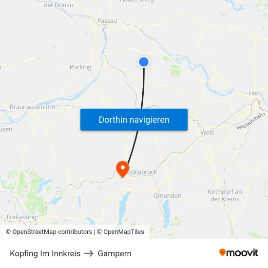 Kopfing Im Innkreis to Gampern map