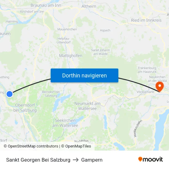 Sankt Georgen Bei Salzburg to Gampern map