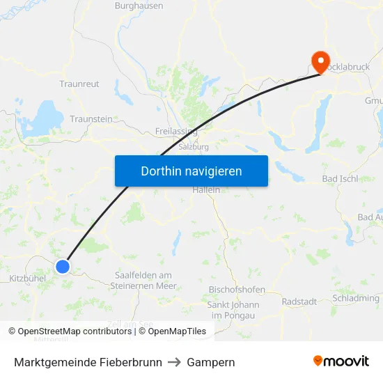 Marktgemeinde Fieberbrunn to Gampern map
