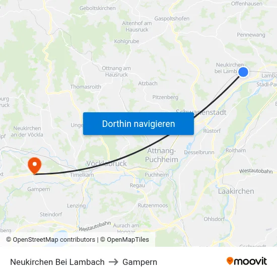 Neukirchen Bei Lambach to Gampern map