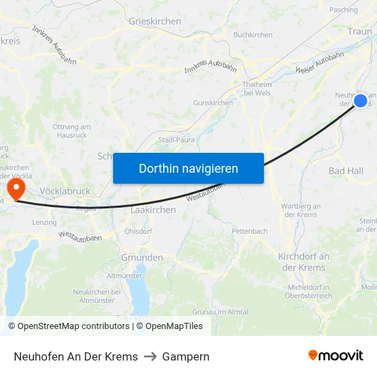 Neuhofen An Der Krems to Gampern map