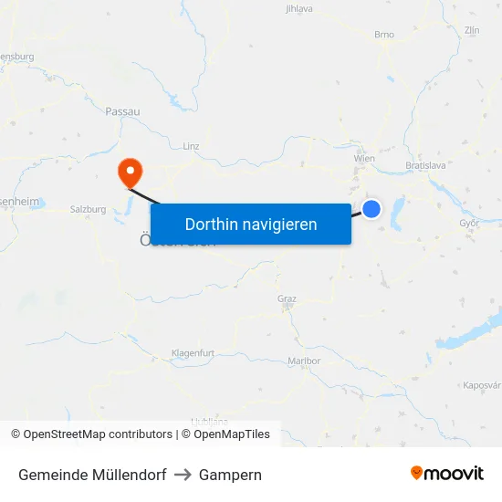 Gemeinde Müllendorf to Gampern map