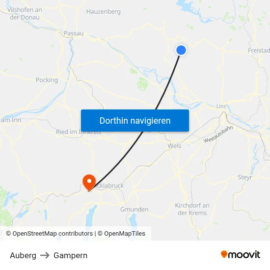 Auberg to Gampern map