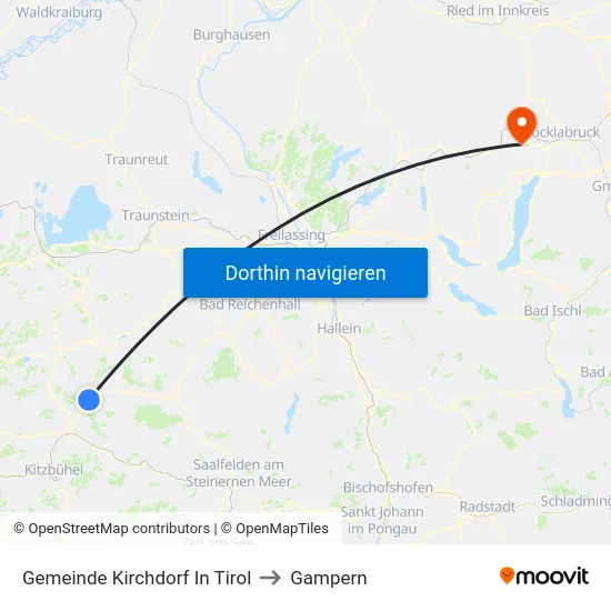 Gemeinde Kirchdorf In Tirol to Gampern map