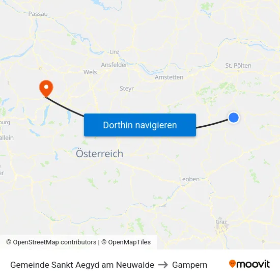 Gemeinde Sankt Aegyd am Neuwalde to Gampern map