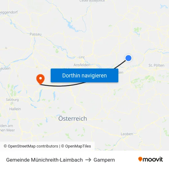 Gemeinde Münichreith-Laimbach to Gampern map