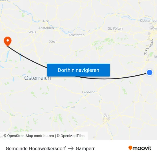 Gemeinde Hochwolkersdorf to Gampern map