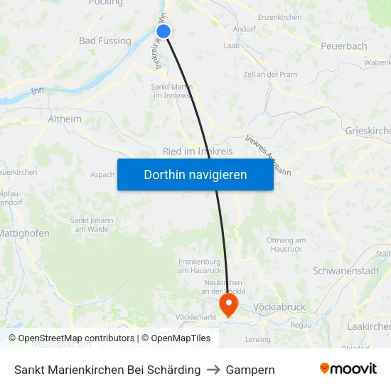 Sankt Marienkirchen Bei Schärding to Gampern map