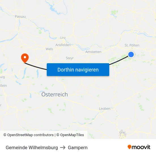 Gemeinde Wilhelmsburg to Gampern map