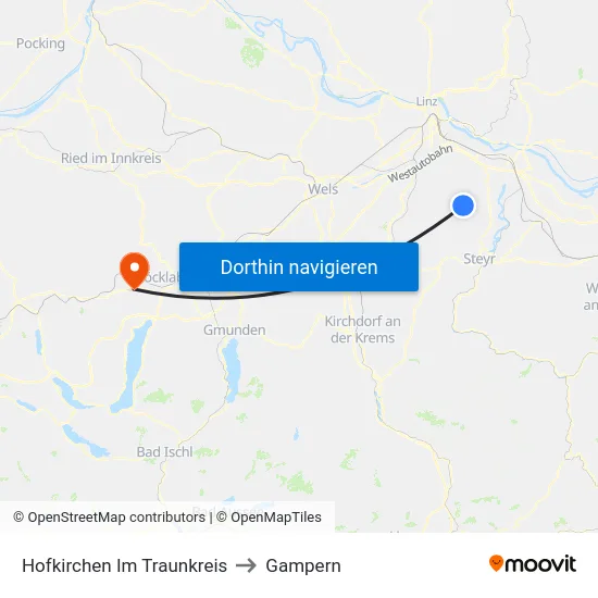 Hofkirchen Im Traunkreis to Gampern map