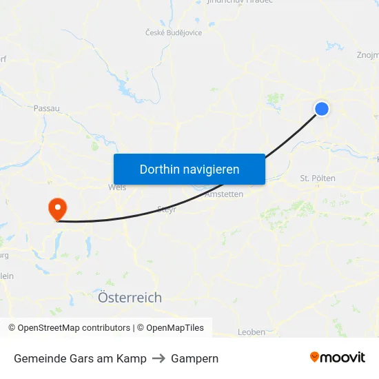 Gemeinde Gars am Kamp to Gampern map