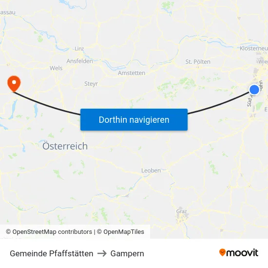 Gemeinde Pfaffstätten to Gampern map