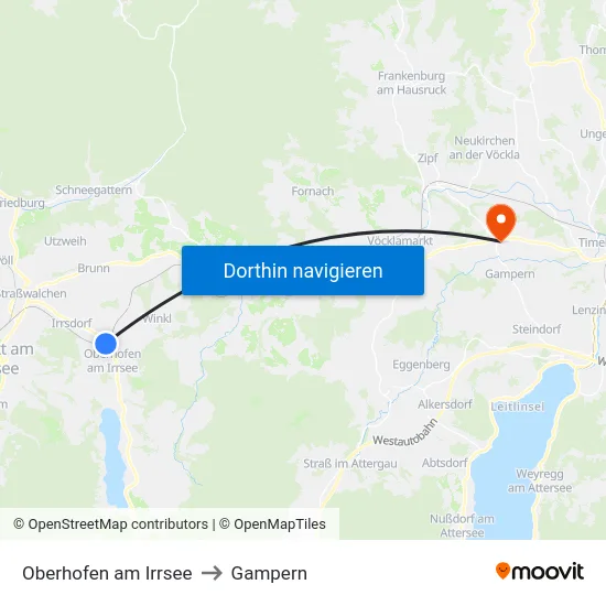Oberhofen am Irrsee to Gampern map