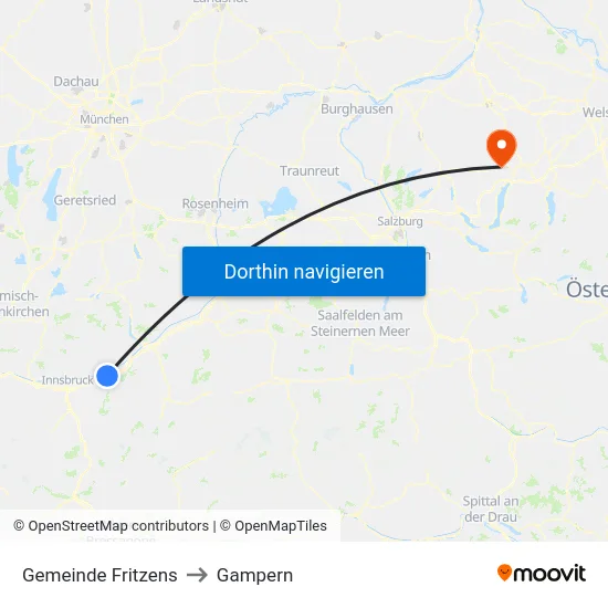 Gemeinde Fritzens to Gampern map