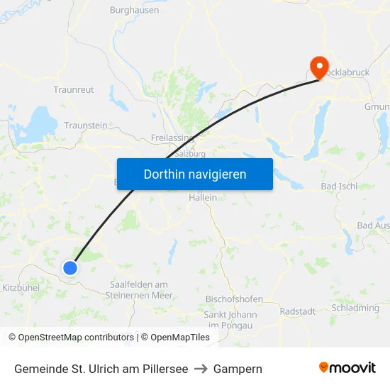 Gemeinde St. Ulrich am Pillersee to Gampern map