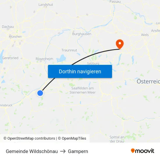 Gemeinde Wildschönau to Gampern map