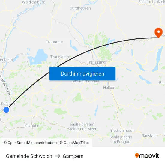 Gemeinde Schwoich to Gampern map
