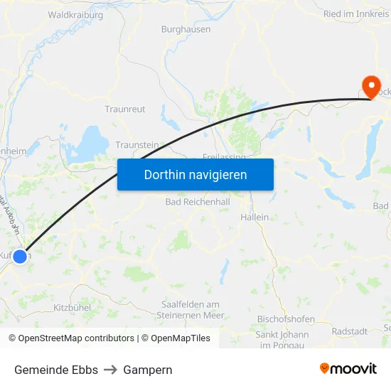 Gemeinde Ebbs to Gampern map