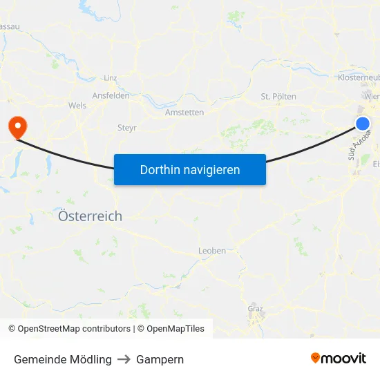 Gemeinde Mödling to Gampern map