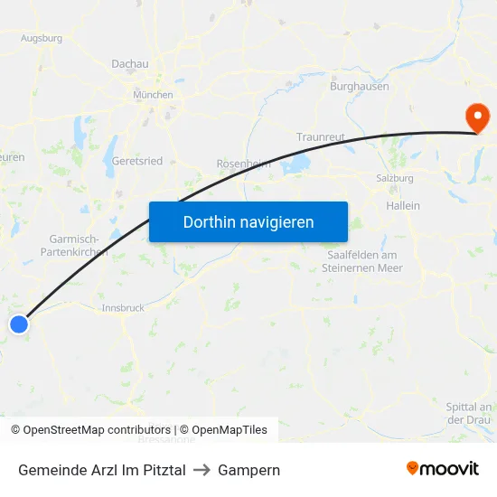 Gemeinde Arzl Im Pitztal to Gampern map