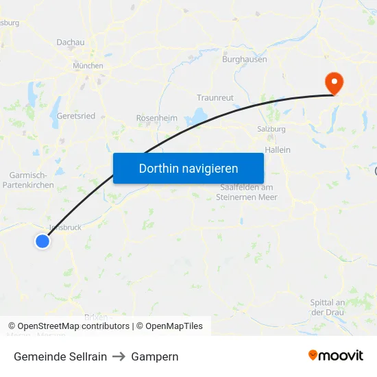Gemeinde Sellrain to Gampern map