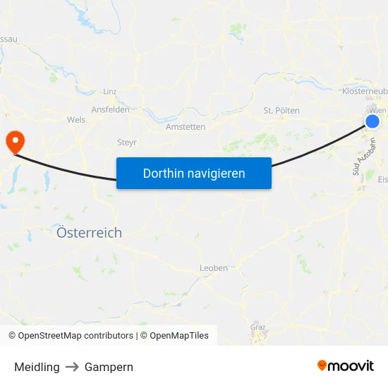 Meidling to Gampern map