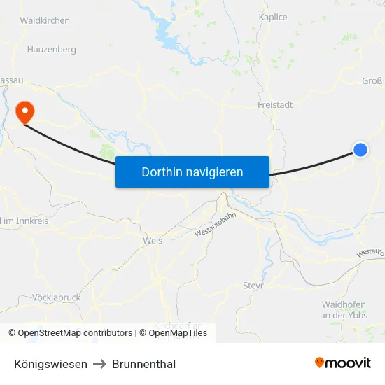 Königswiesen to Brunnenthal map