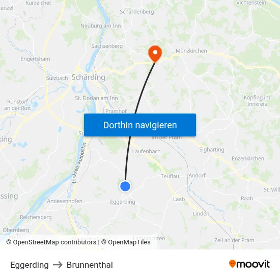Eggerding to Brunnenthal map