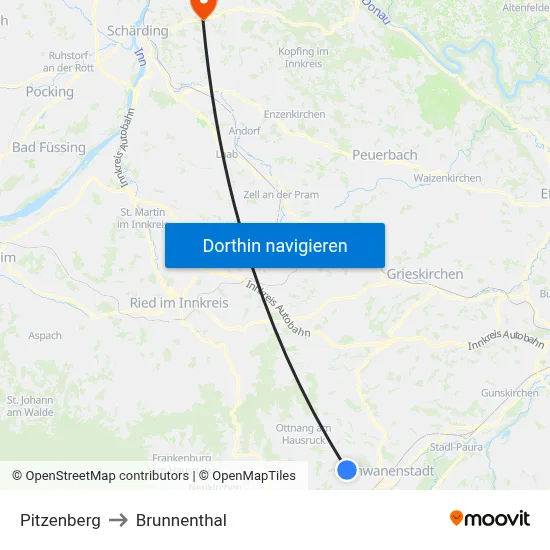 Pitzenberg to Brunnenthal map