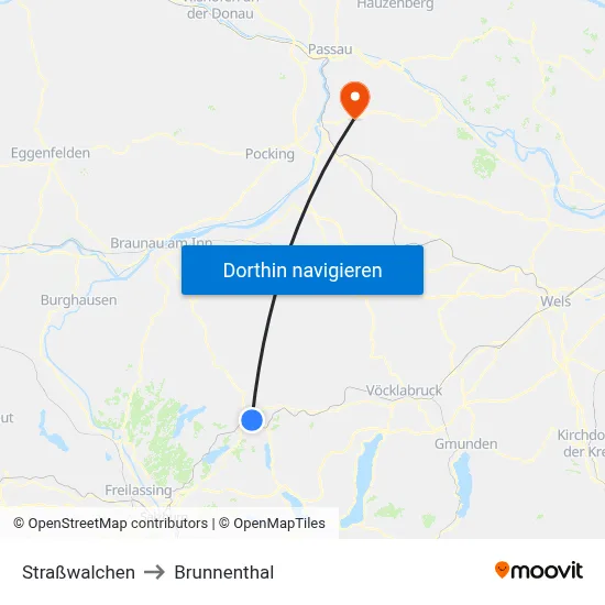 Straßwalchen to Brunnenthal map