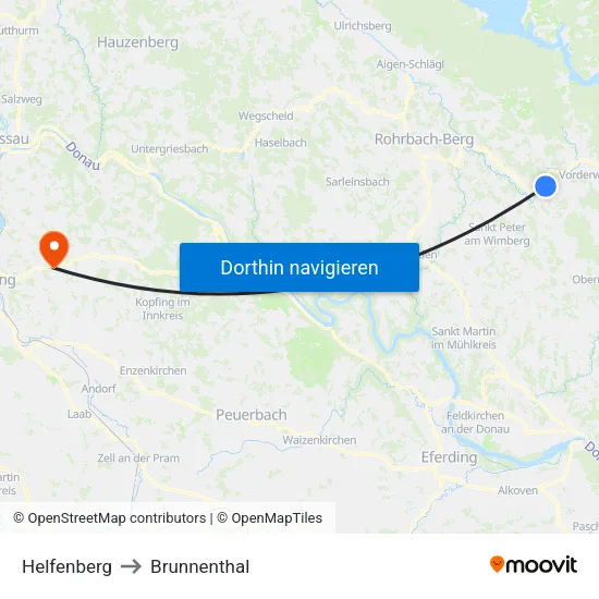 Helfenberg to Brunnenthal map