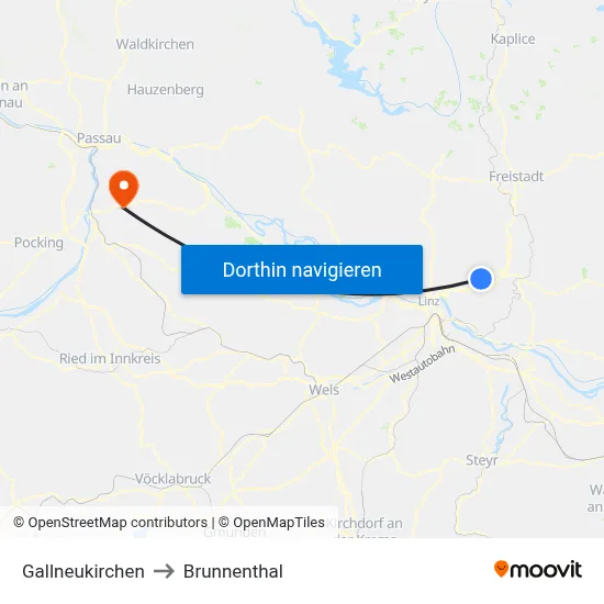 Gallneukirchen to Brunnenthal map
