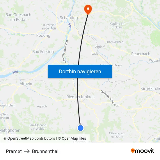 Pramet to Brunnenthal map
