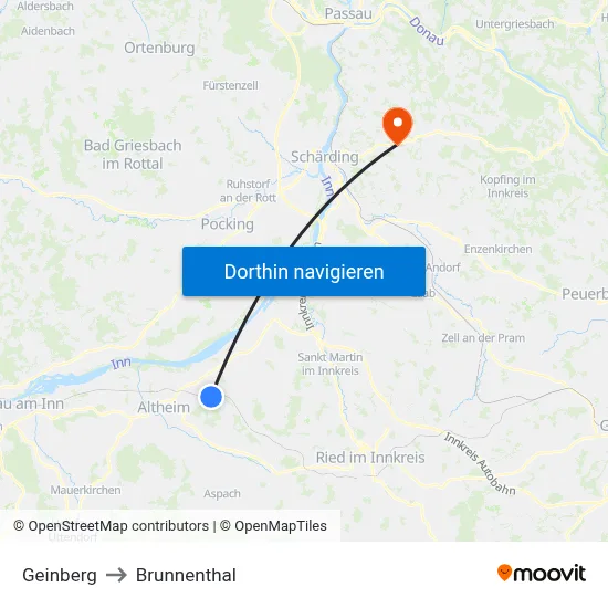 Geinberg to Brunnenthal map