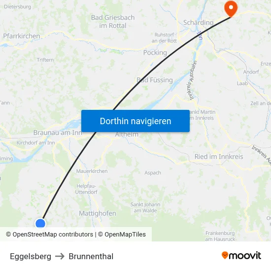 Eggelsberg to Brunnenthal map