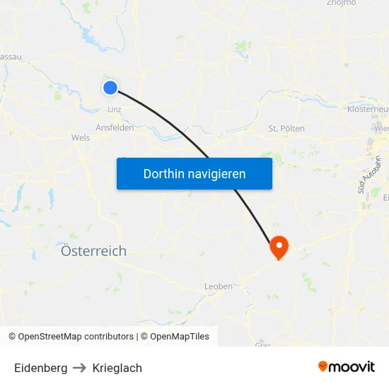 Eidenberg to Krieglach map