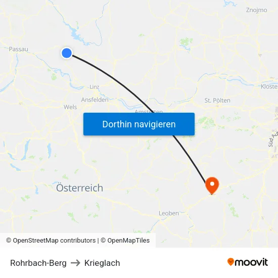 Rohrbach-Berg to Krieglach map